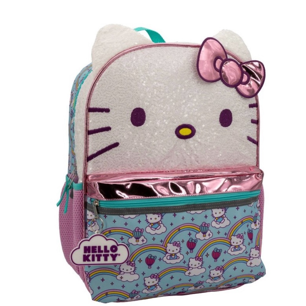 Hello Kitty Sparkle Backpack with Pink and Blue 16” BRAND NEW
